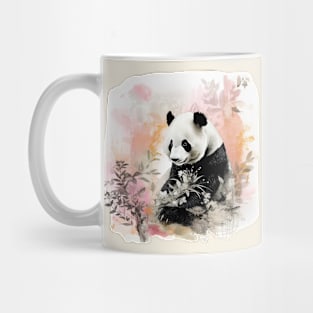 Panda with semi abstract foliage Mug